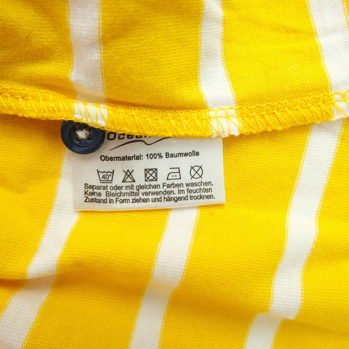 OCEAN ONE Yellow Striped Polo Neck T Shirt Size 42