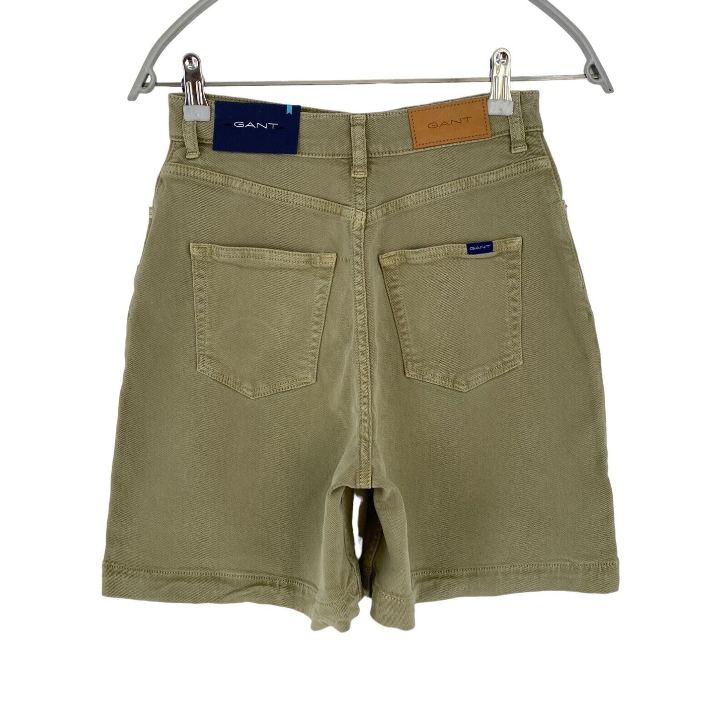 GANT Damen Jeansshorts in Regular Fit, Beige/Grün, Größe W26