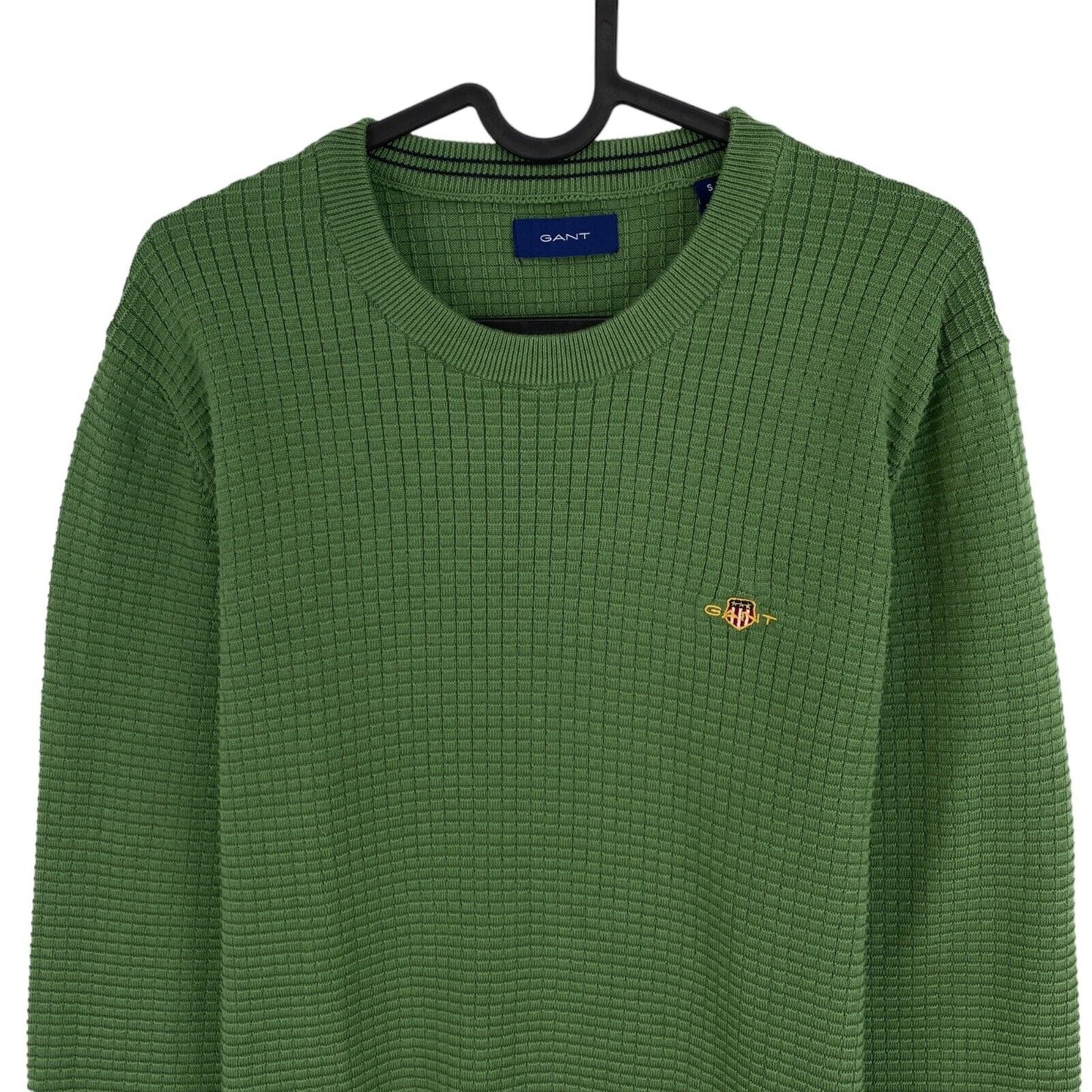 GANT Dark Green Texture Crew Neck Sweater Pullover Size S