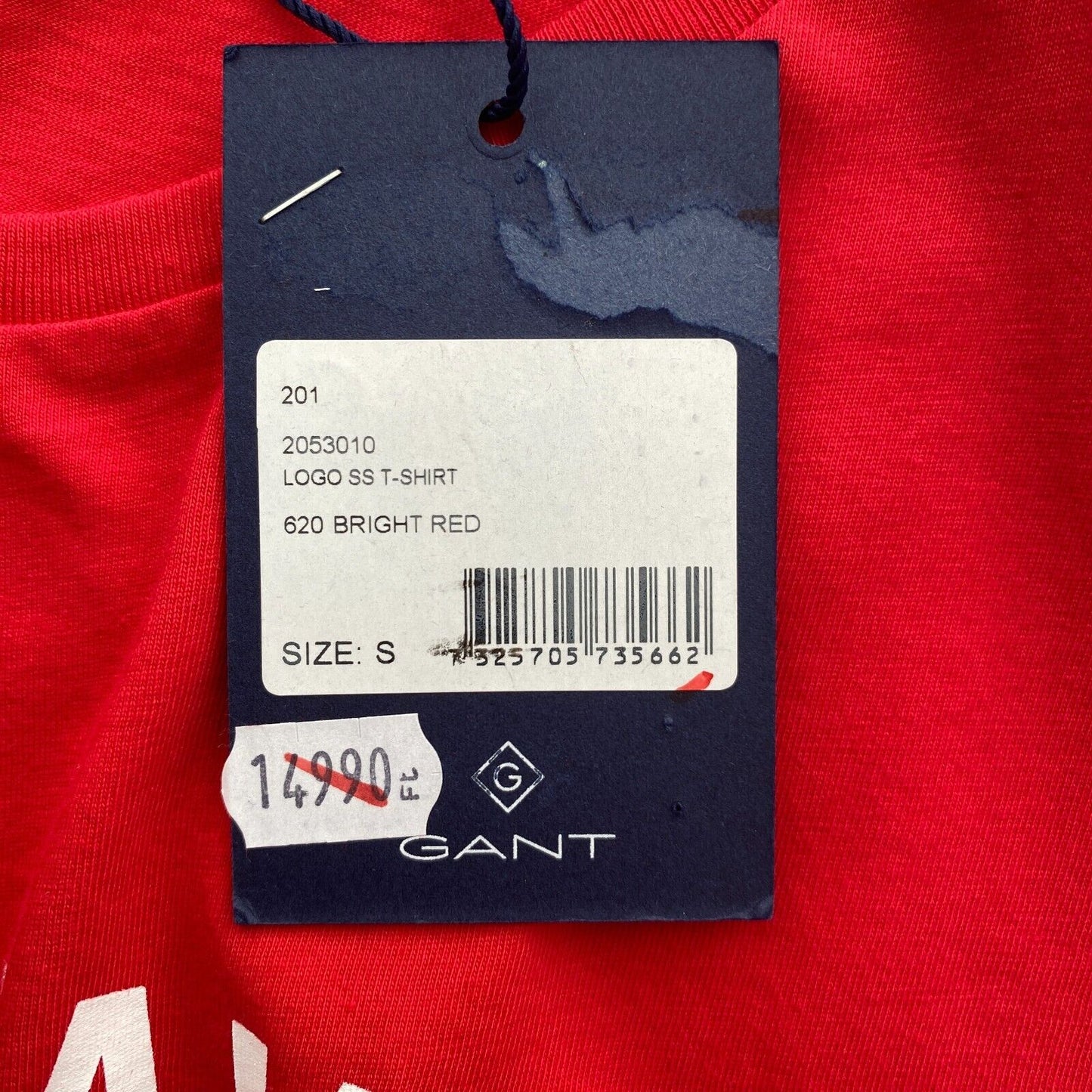 GANT Red Logo Crew Neck T Shirt Size S