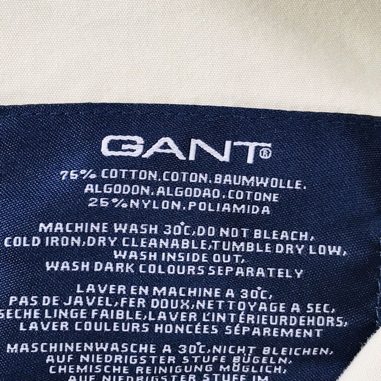 GANT Kaki Beige Regular Straight Fit Chino Travel Pants Pantalon W32 L36