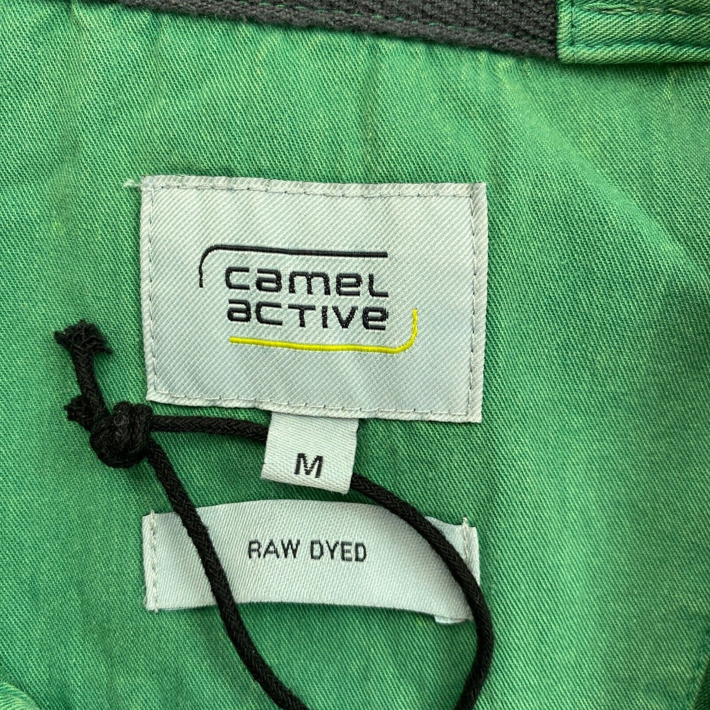 CAMEL ACTIVE Green Raw Dyed Texture Pique Polo Shirt Size M