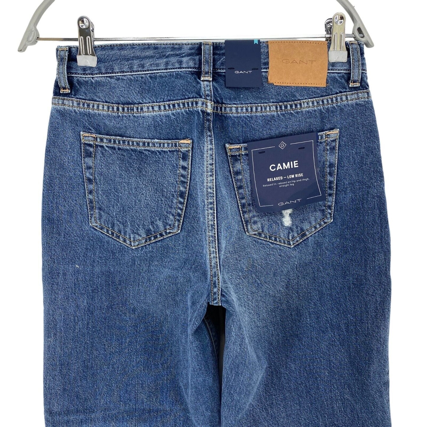 GANT CAMIE Femme Bleu Coupe droite décontractée Jean déchiré court Taille W26