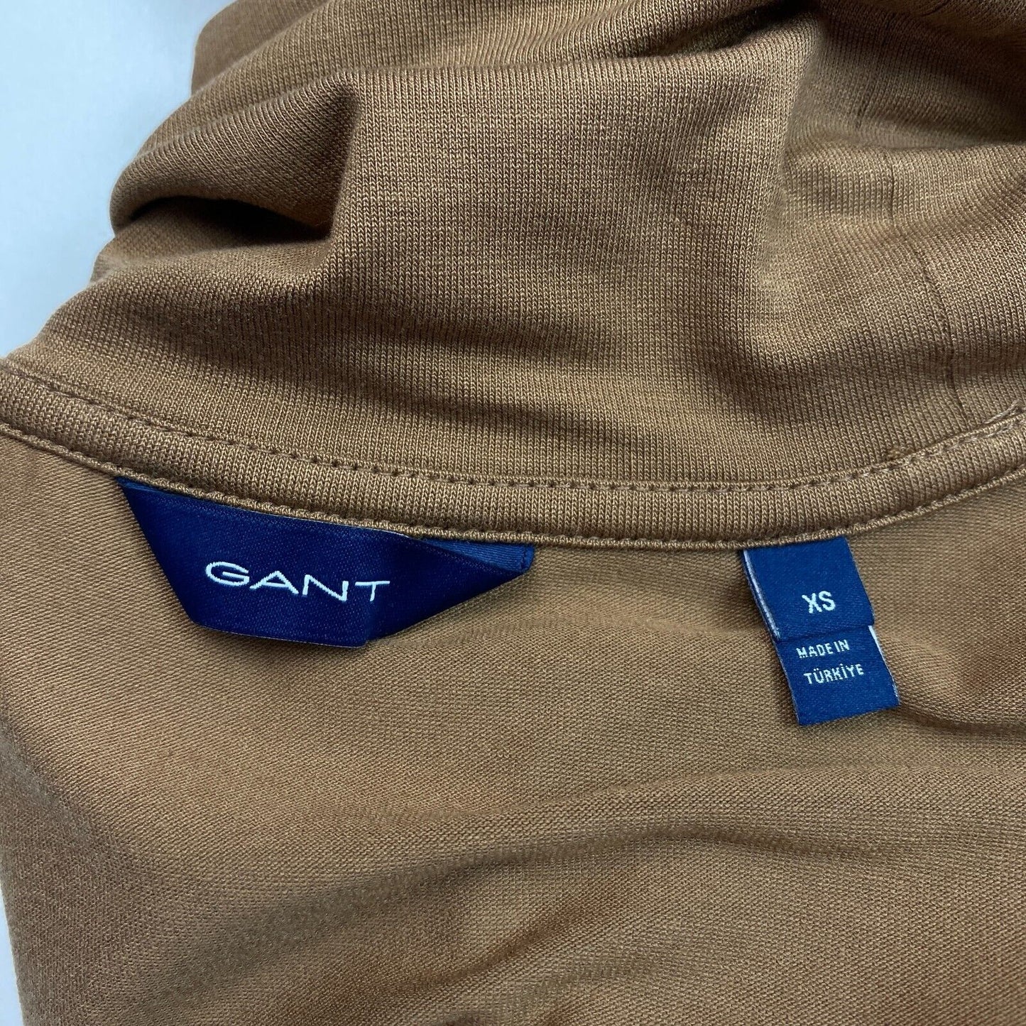 GANT T-shirt à manches longues extensible à col roulé marron taille XS