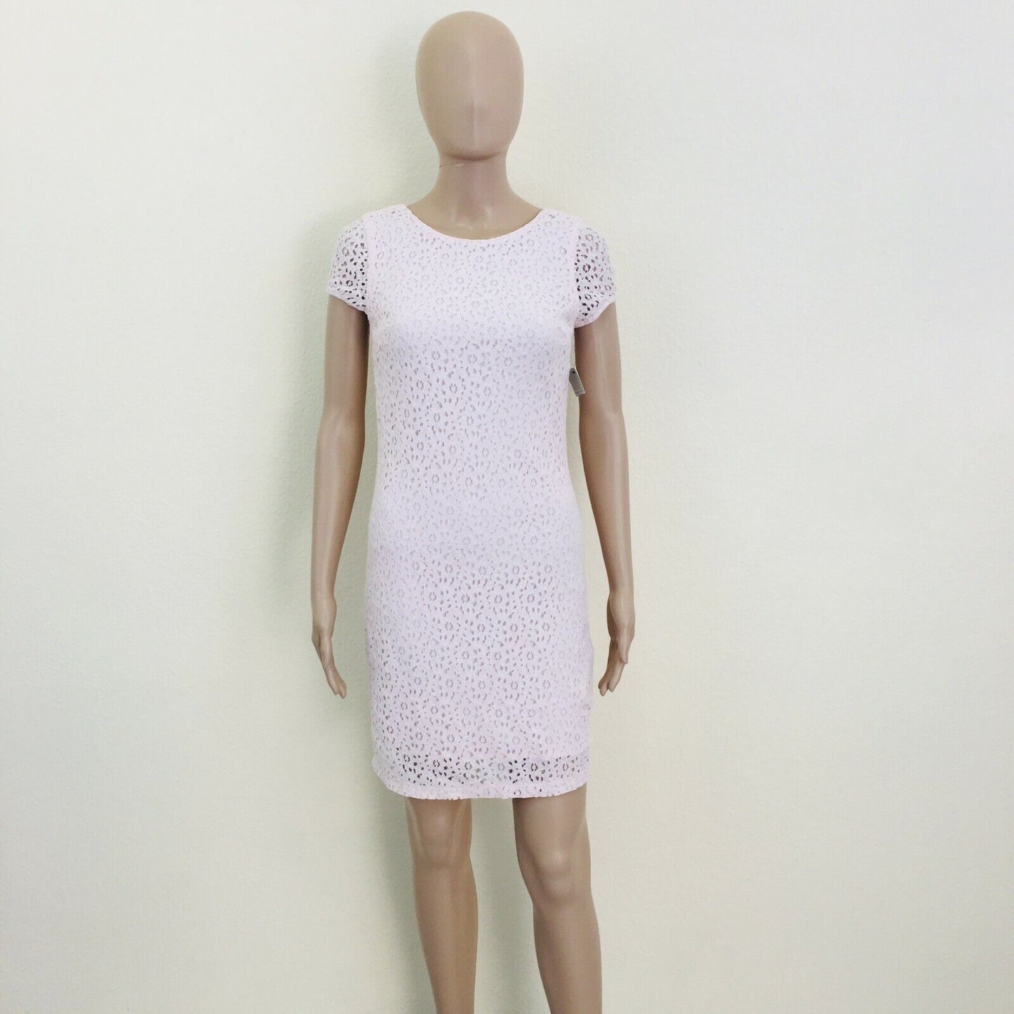 ZARA Pink Crochet Short Sleeve Dress Size S