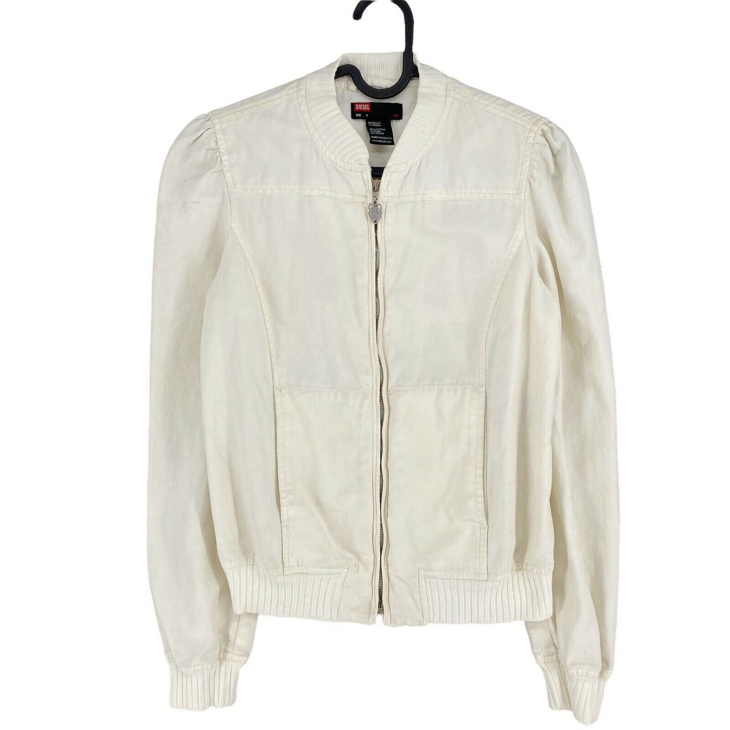 DIESEL Cream White 100% Cotton Jacket Size S