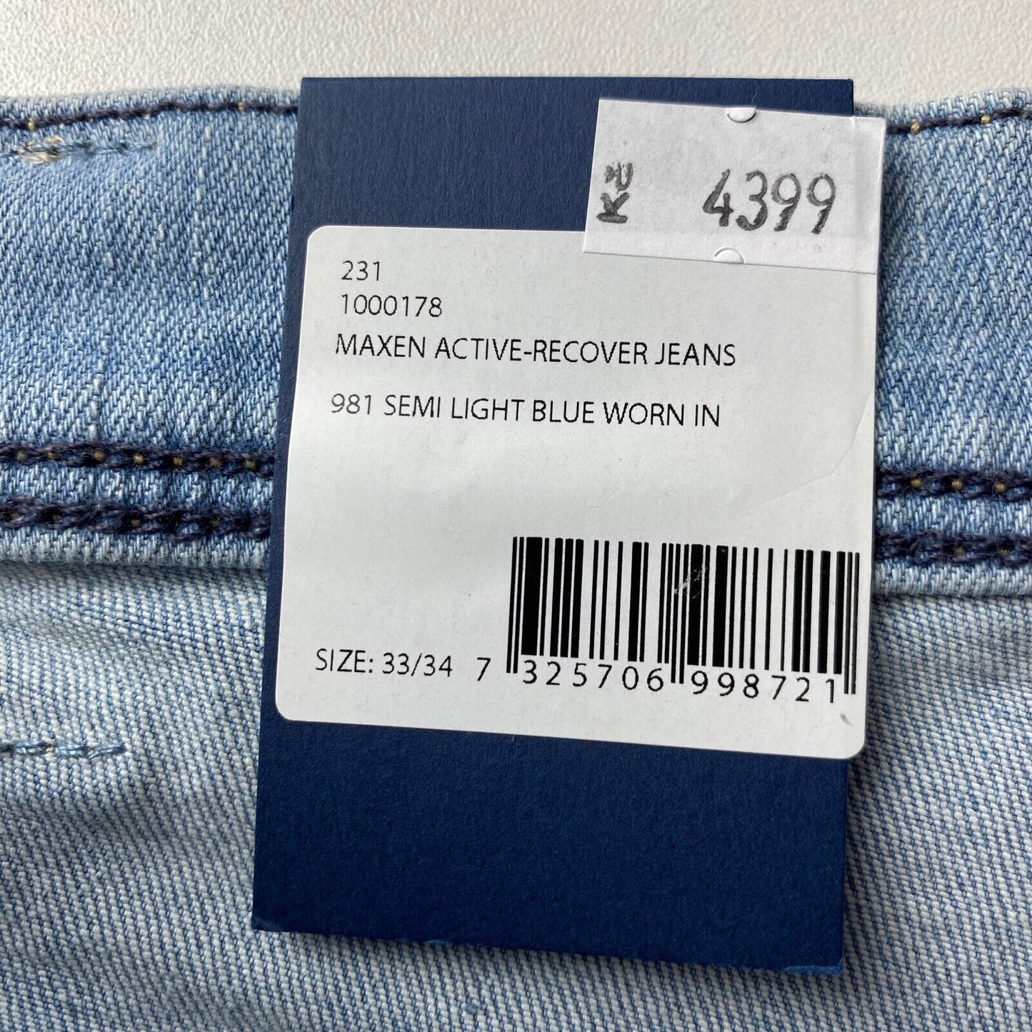 GANT MAXEN Mens Blue Stretch Low Rise Extra Slim Fit Jeans W33 L34