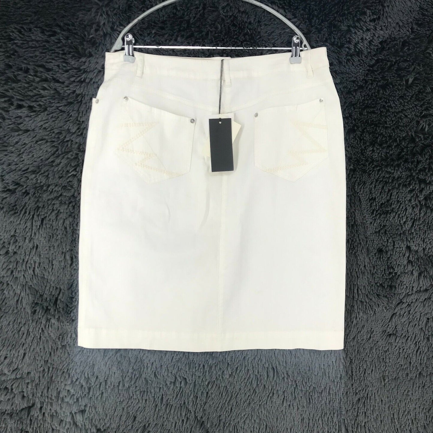 PERSONA Jupe en jean coupe régulière pour femme blanche Taille 23 W36