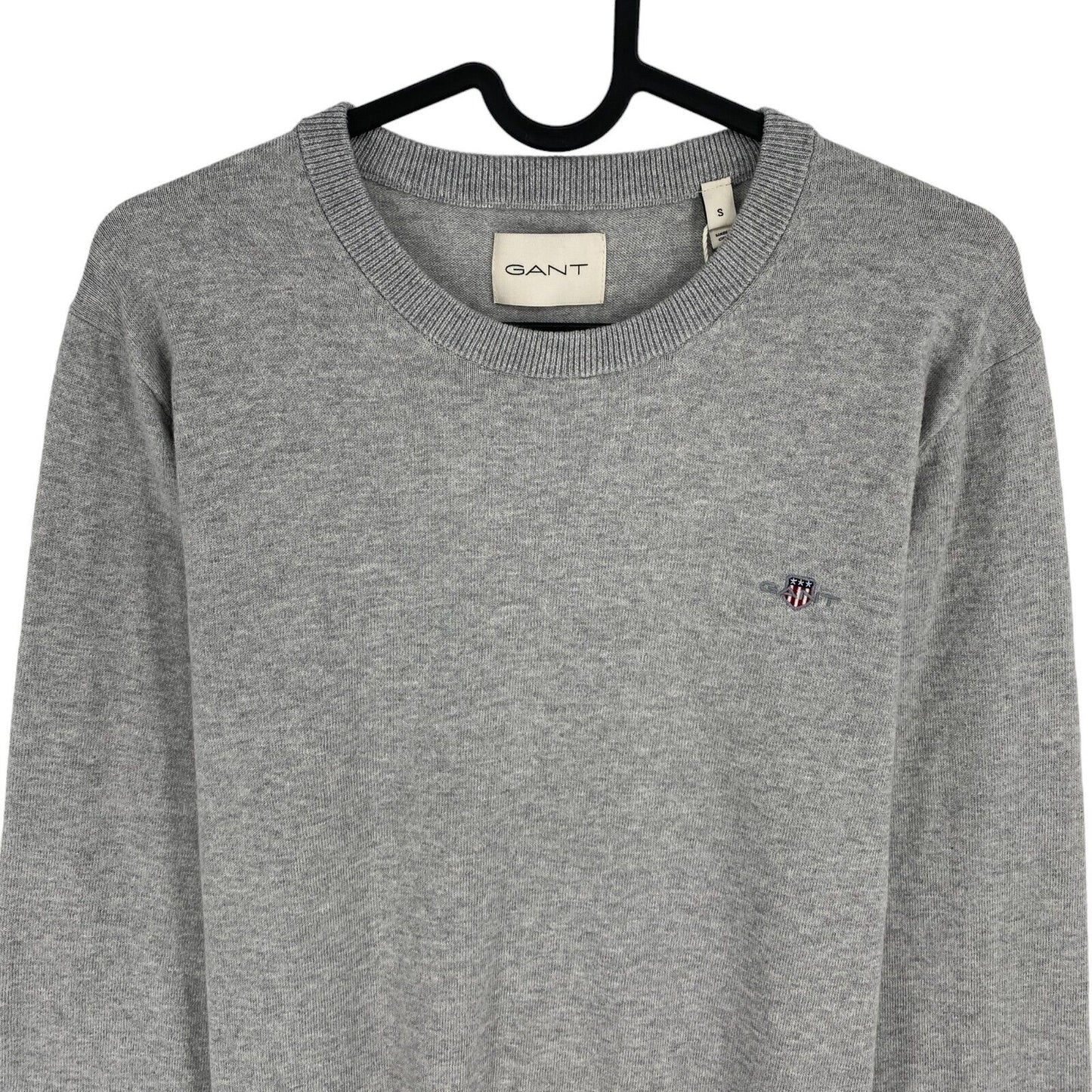 GANT Grey Cotton Crew Neck Jumper Sweater Size S