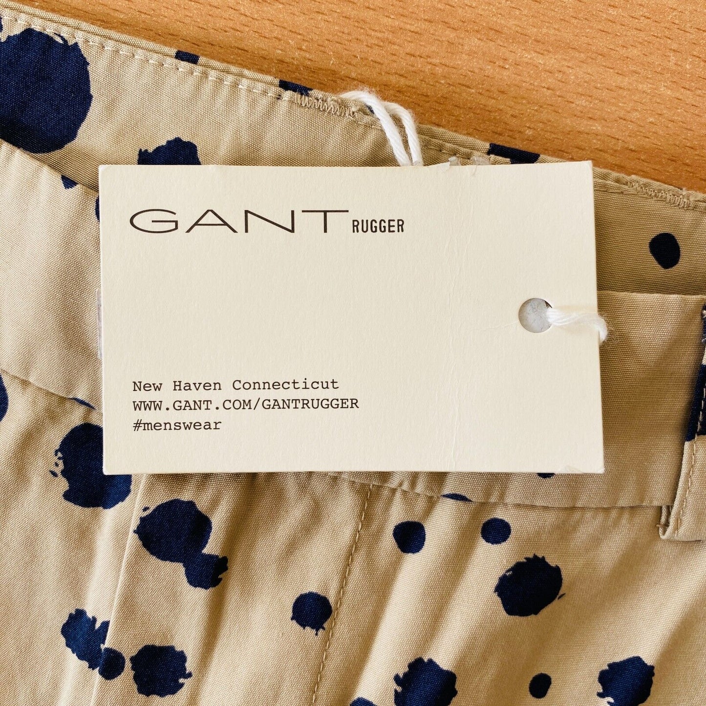 GANT Rugger Mens Brown Dotted Regular Fit Knee Length Chino Shorts EUR 48 W33