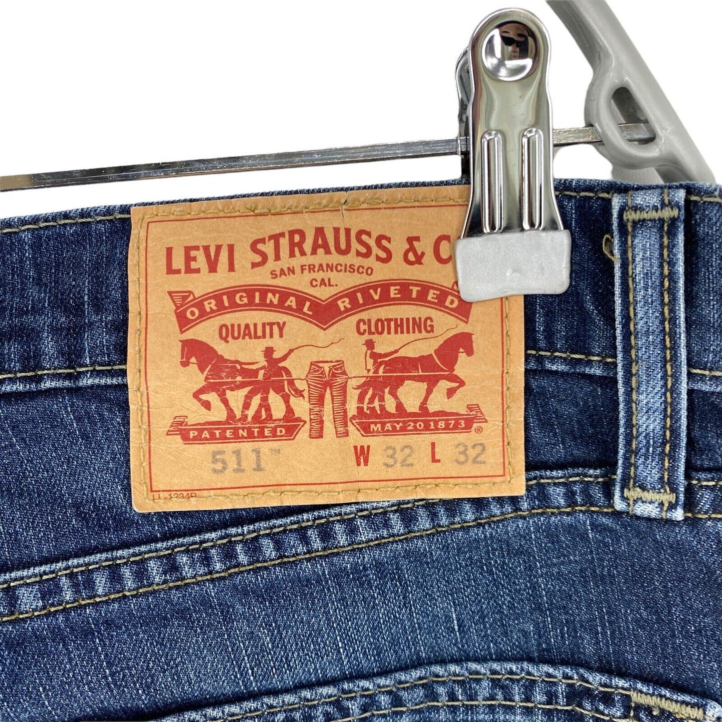 Levi's 511 Blaue Stretch-Jeans in Slim Fit, Größe W32 L32