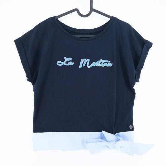 LA MARTINA T-Shirt Bleu Blouse Top Taille 1/S