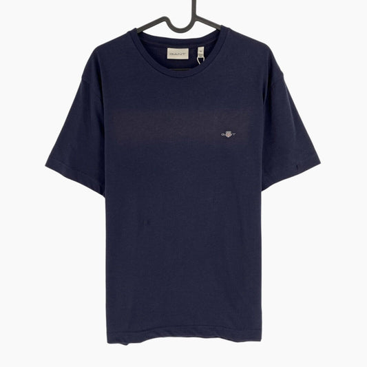 GANT Men Navy Blue Shield Crew Neck Short Sleeves T Shirt Size M