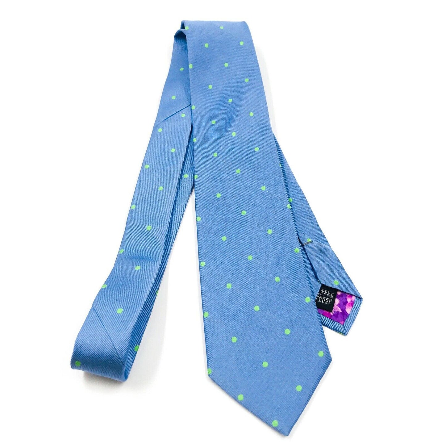 GANT Blue Green Polka Dot 100% Silk Tie Made In Italy