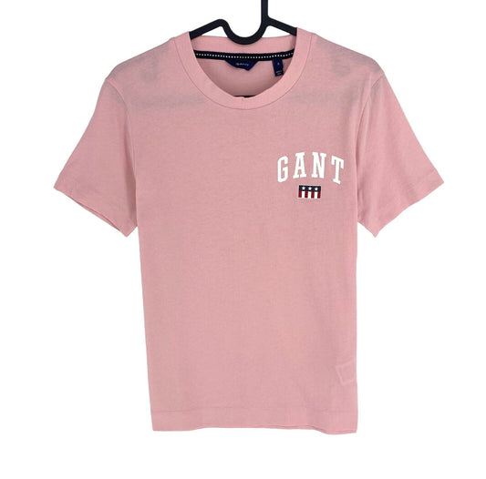 GANT Women Pink Tag Crew Neck Short Sleeves T Shirt Size S