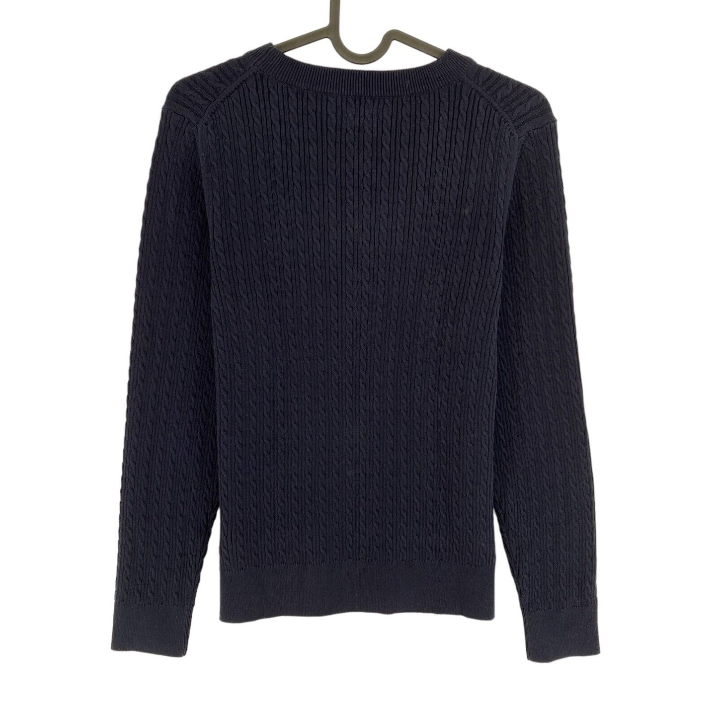 GANT Navy Blue Cotton Cable Knit Crew Neck Sweater Jumper Size S