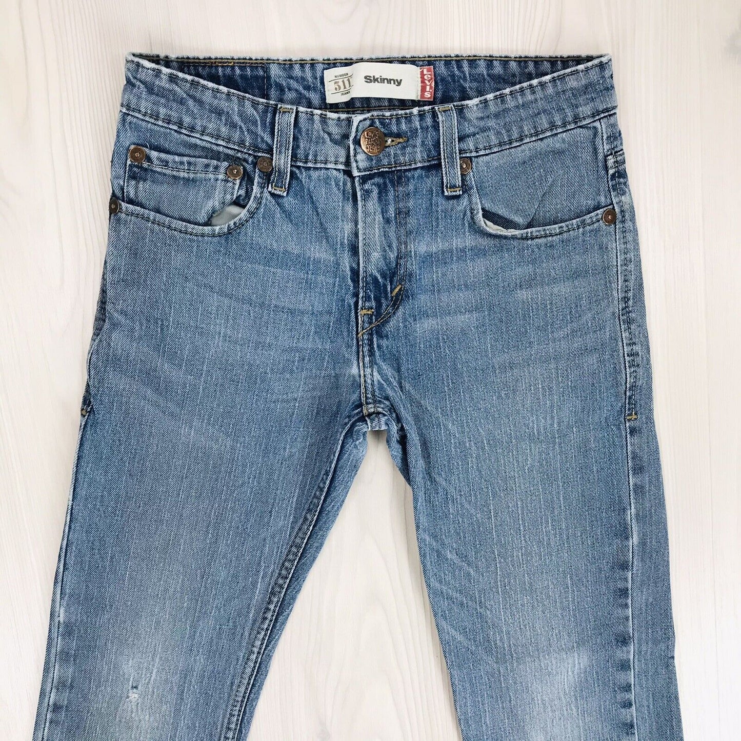 Vintage Levi's 511 Boys Blue Skinny Fit Jeans 12 Reg / W26 L26 1/2