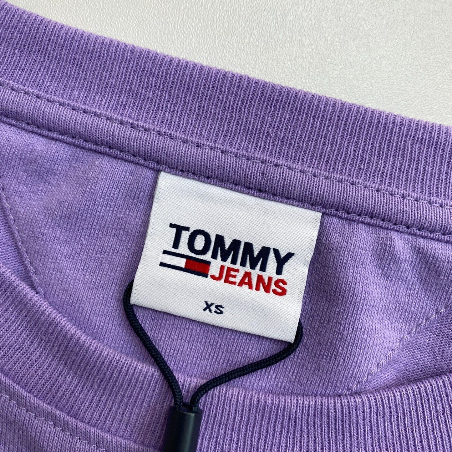 TOMMY HILFIGER Jeans Purple Crop Elastic Unitees T-shirt à manches longues Taille XS