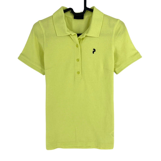 Peak Performance Women Yellow Classic Cotton SS Polo Shirt Size XS