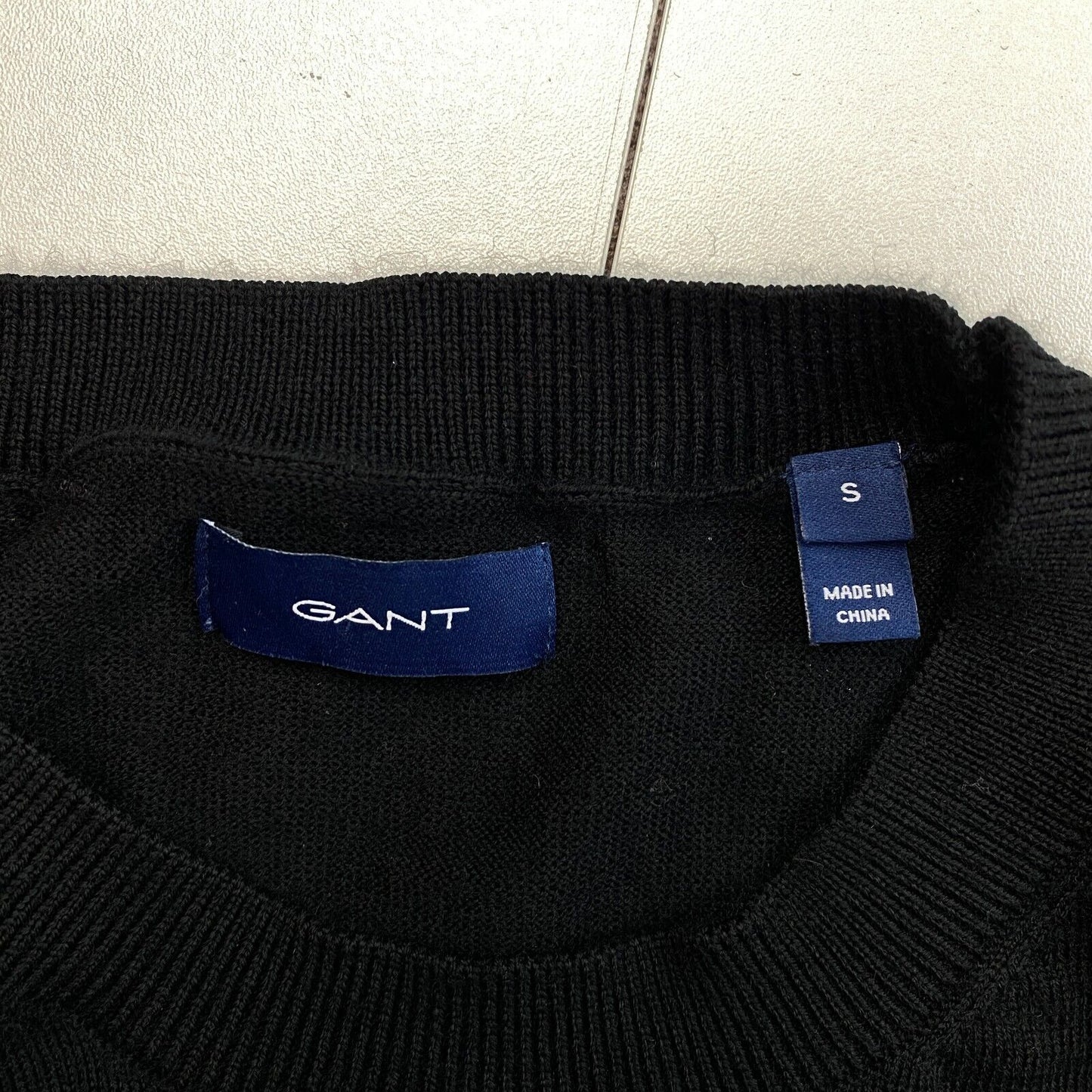 GANT Black Crew Neck Sweater Pullover Size S