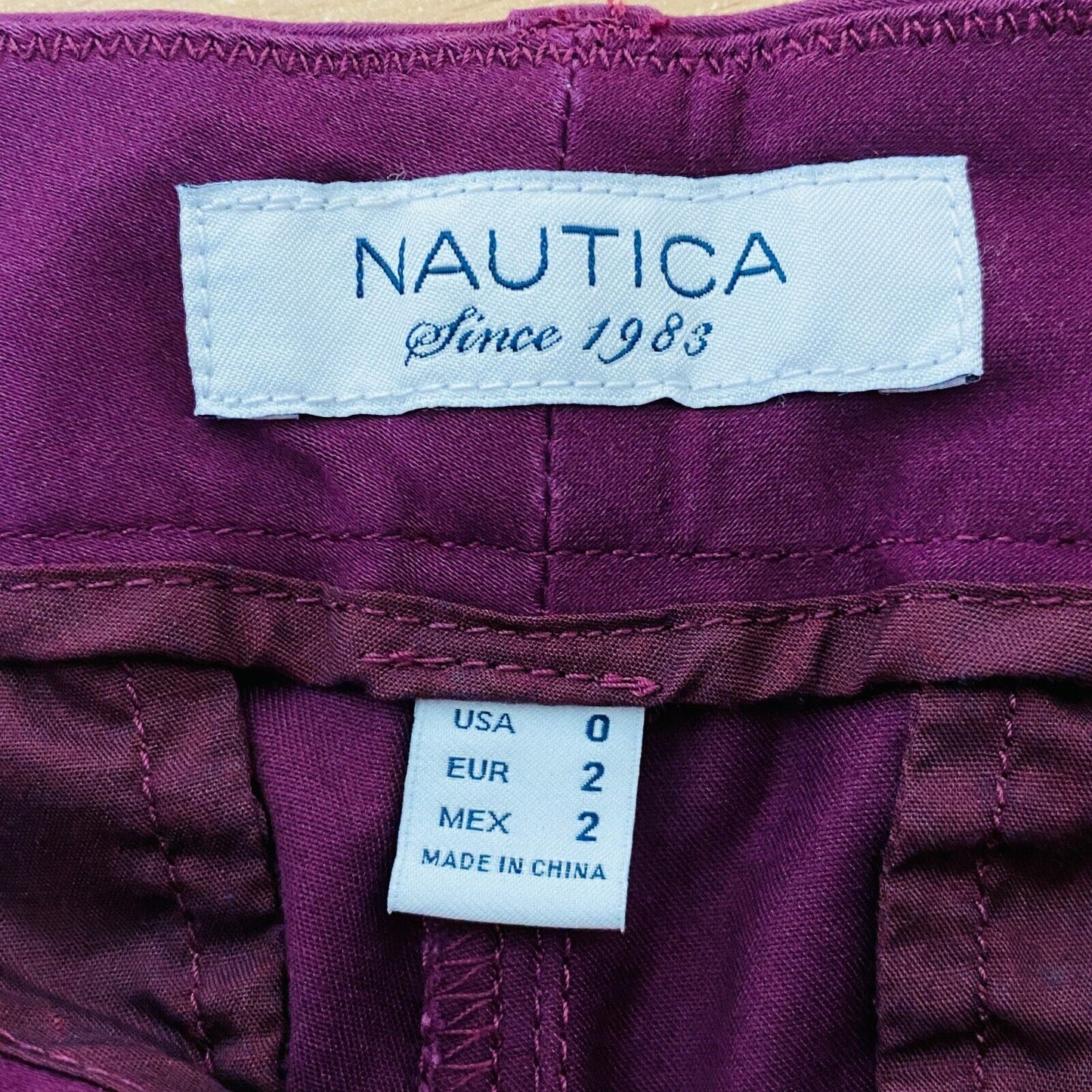 NAUTICA Women Dark Purple Stretch Skinny Fit Chino Trousers US 0 W27