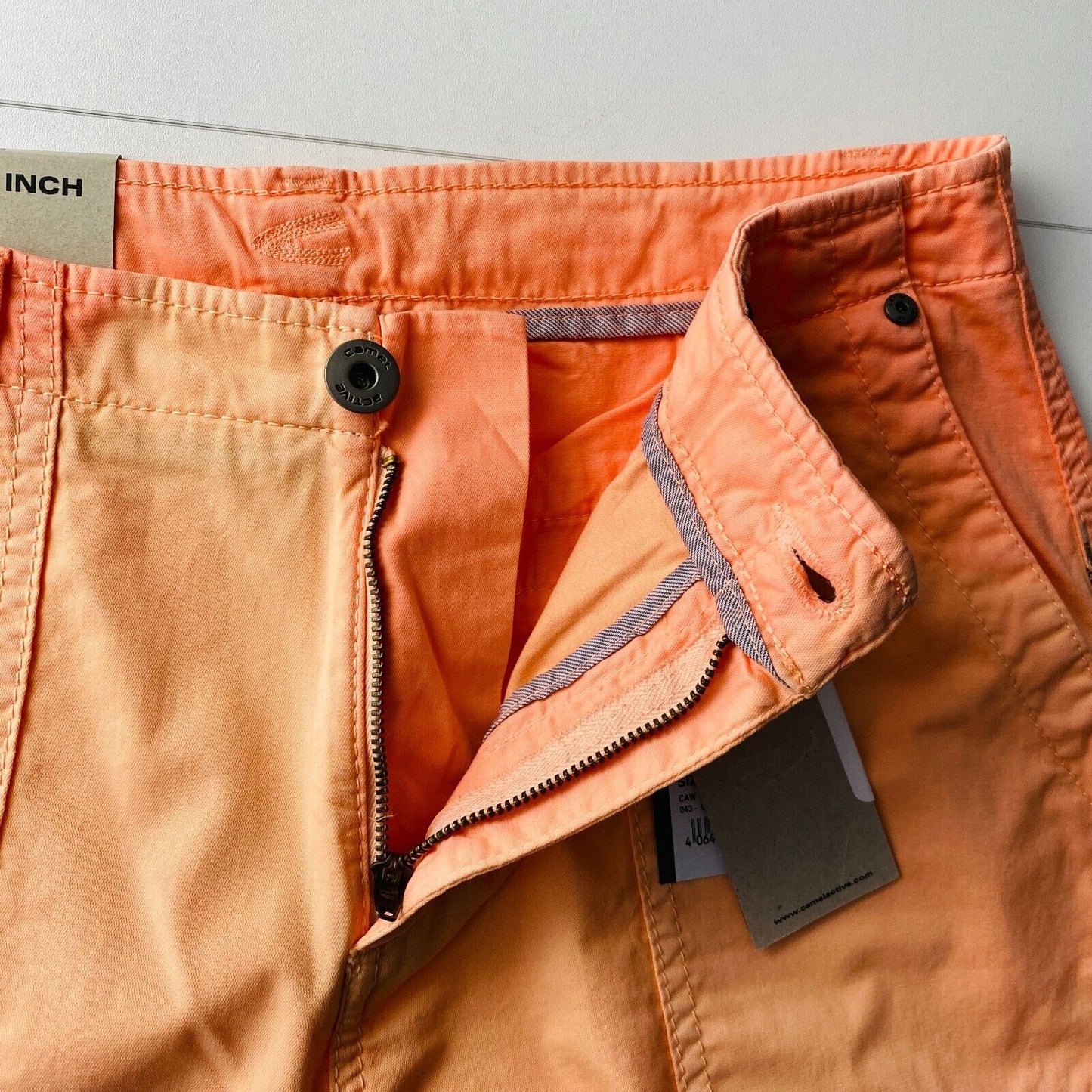 Camel Active Women Orange Regular Fit Chino Shorts Size W26