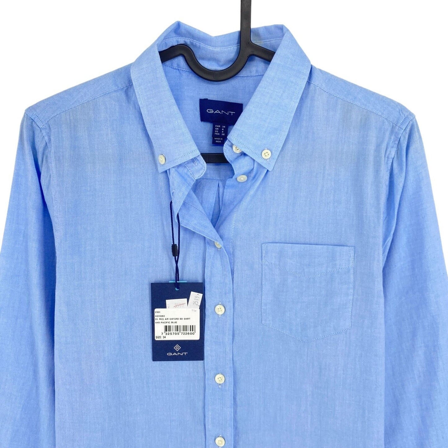 GANT Blue Regular Air Oxford Shirt Size EU 34 UK 6 US 4