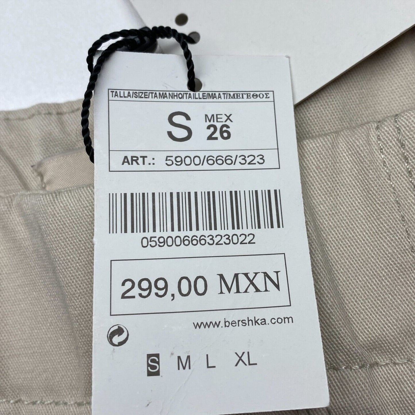 BERSHKA COLLECTION Mini-jupe en coton mélangé beige Taille S