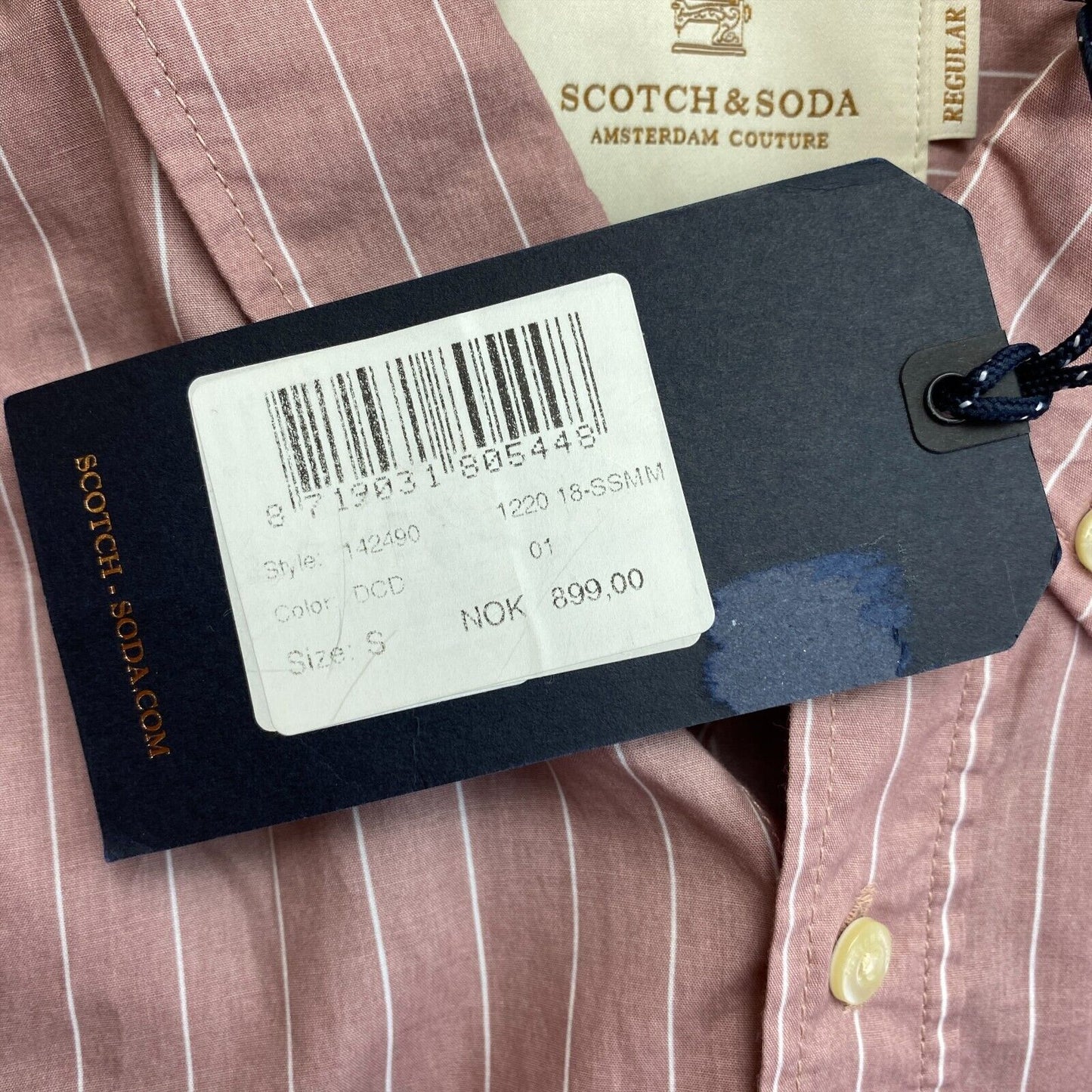 SCOTCH & SODA Dark Pink Striped Regular Fit Shirt Size S L