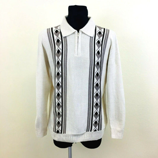 Sonne Cosby Vintage Retro 90s White Sweater Jumper Size XL