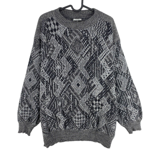 Cosby vintage Rétro années 90 Moda Ok Gris Pull Jumper Taille EU 56 UK/US 46