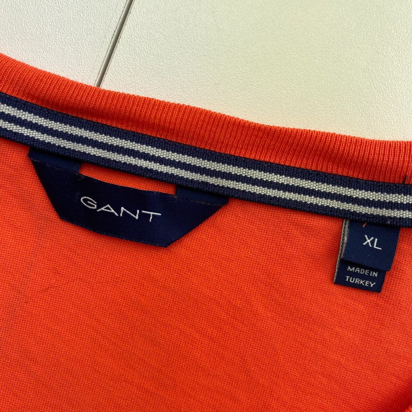 GANT Orange Logo Crew Neck T Shirt Size XL