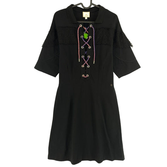 LA MARTINA Black Piquet Dress Size 3 / M