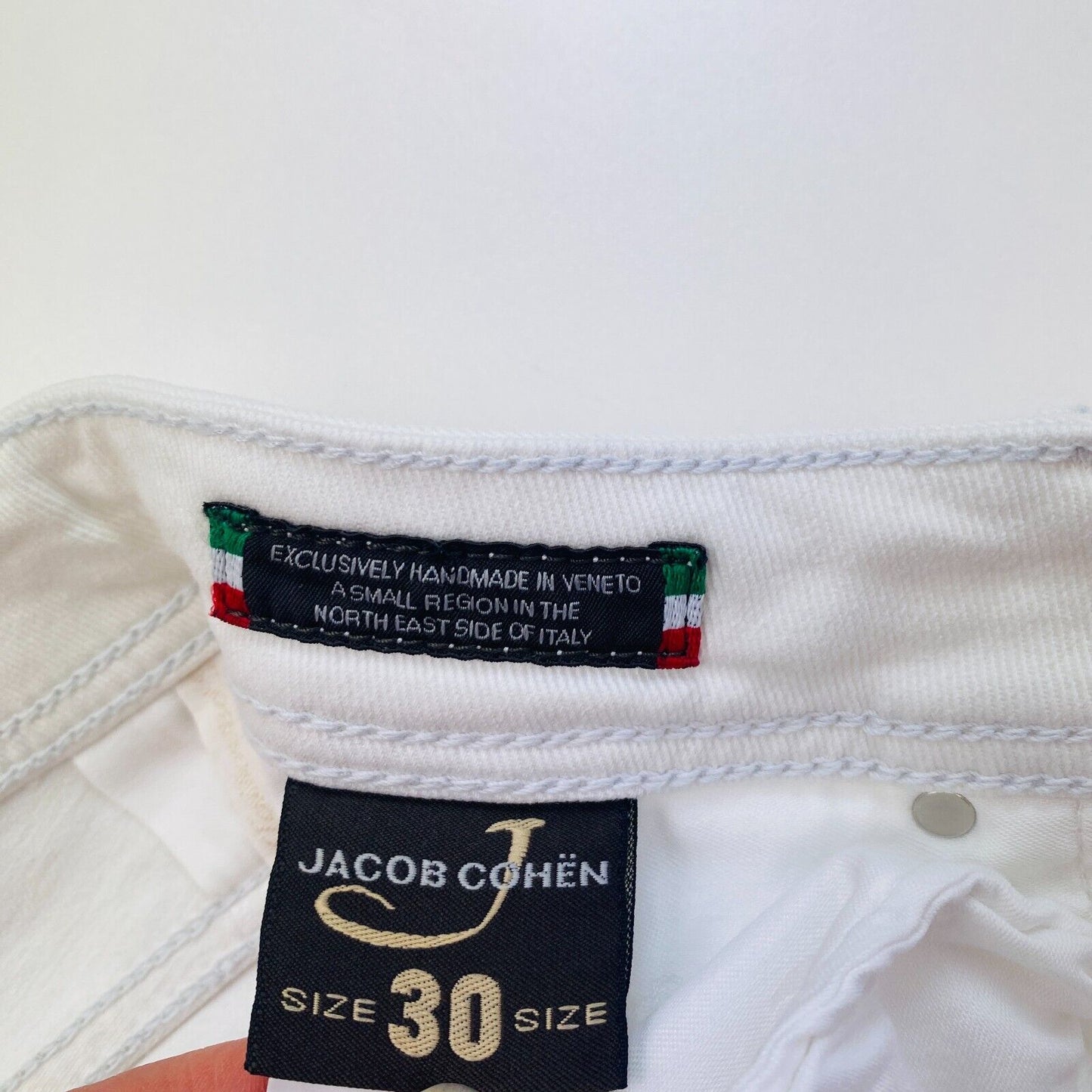 Jacob Cohen Men 622 C White Slim Jeans Size W30 L34 Made In Italy