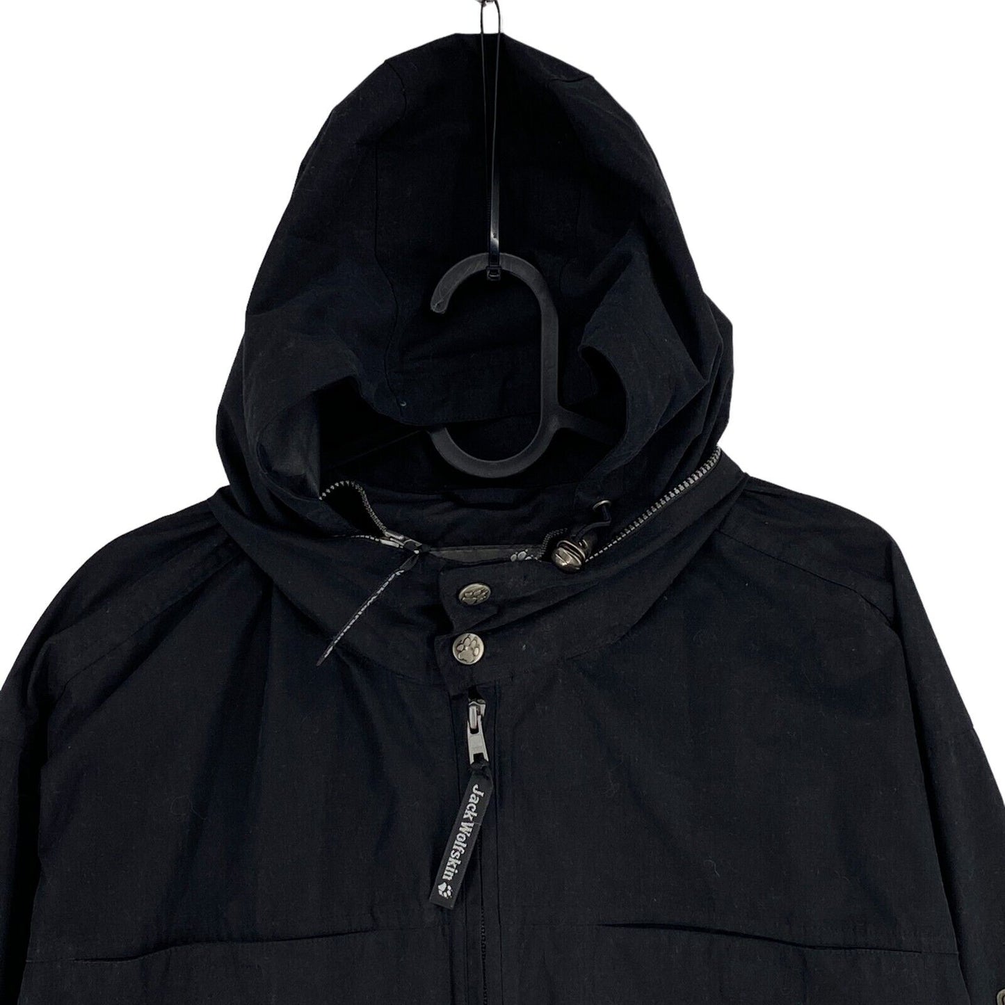 Jack Wolfskin Black Cotton Blend Hooded Jacket Coat Size S