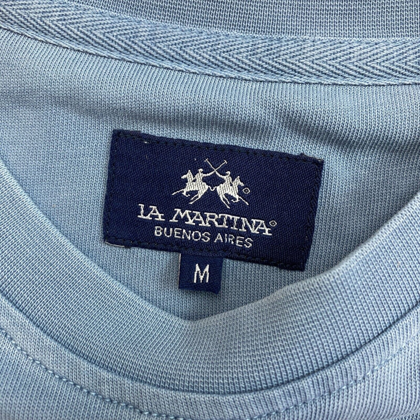 LA MARTINA Men Blue Cotton Jersey Short Sleeves Crew Neck T Shirt Size M