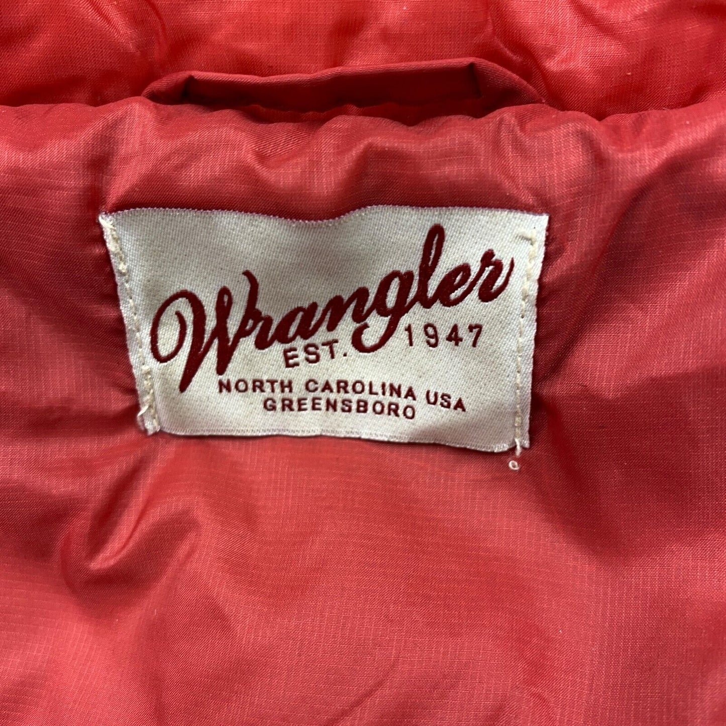 Wrangler Orange Hooded Jacket Coat Size L