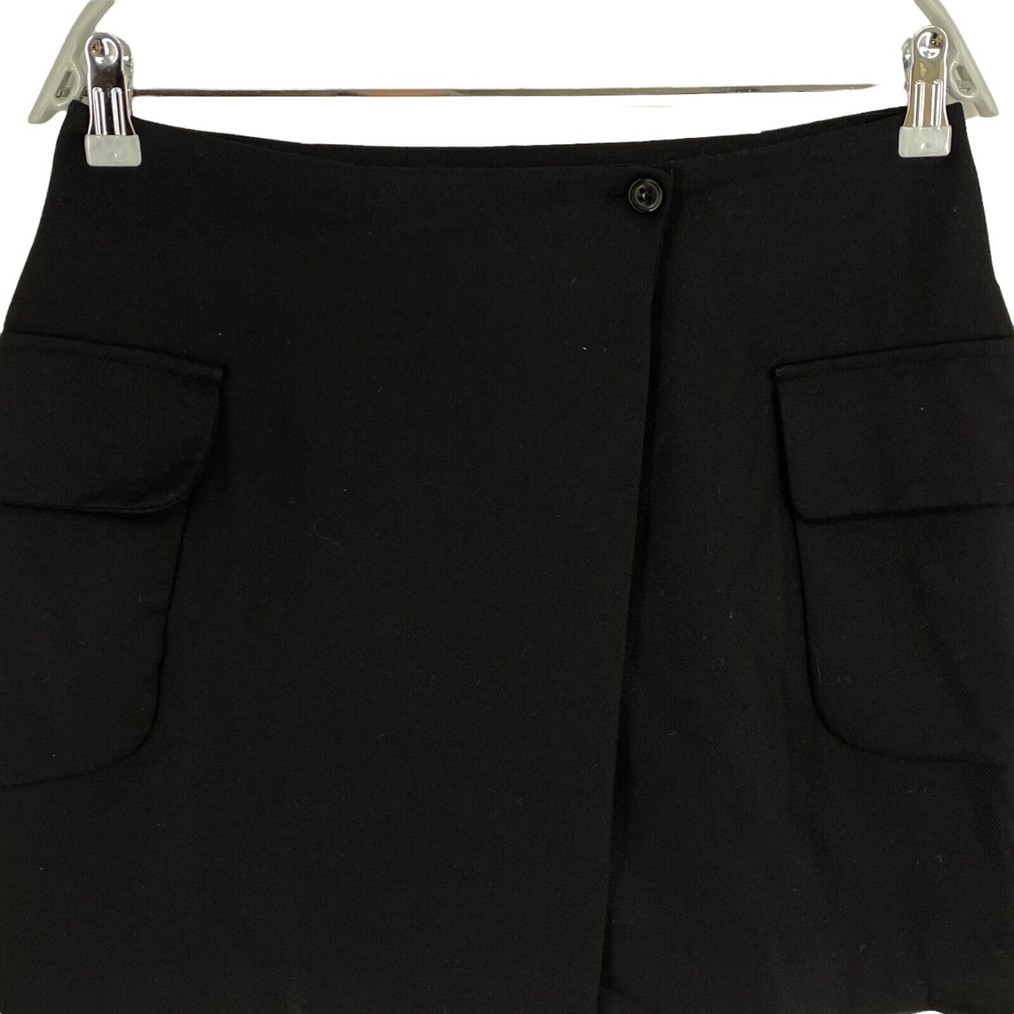 RPR €110 S'NOB By Sans Noblesse Black Wool Blend Mini Skirt Size S