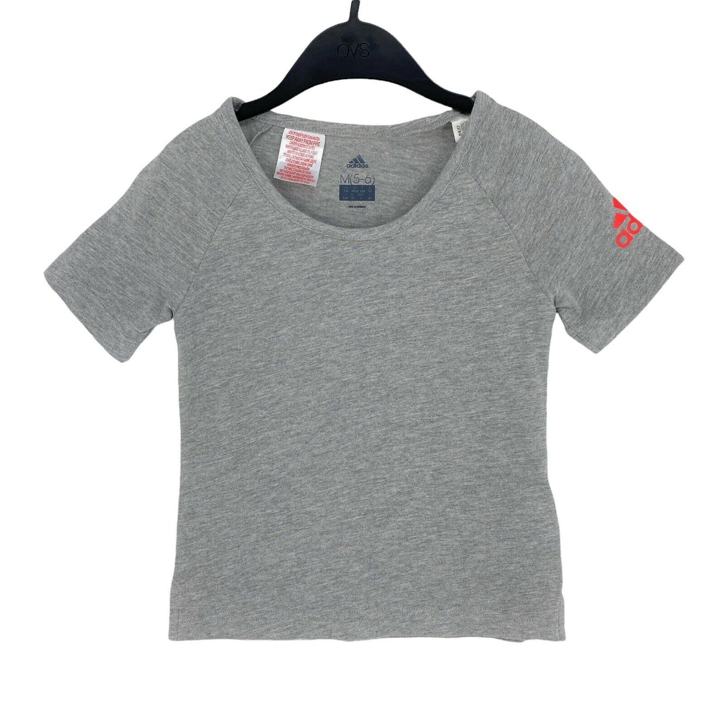 Adidas Grey Cotton Blend Crew Neck T Shirt Size 5 - 6 Years