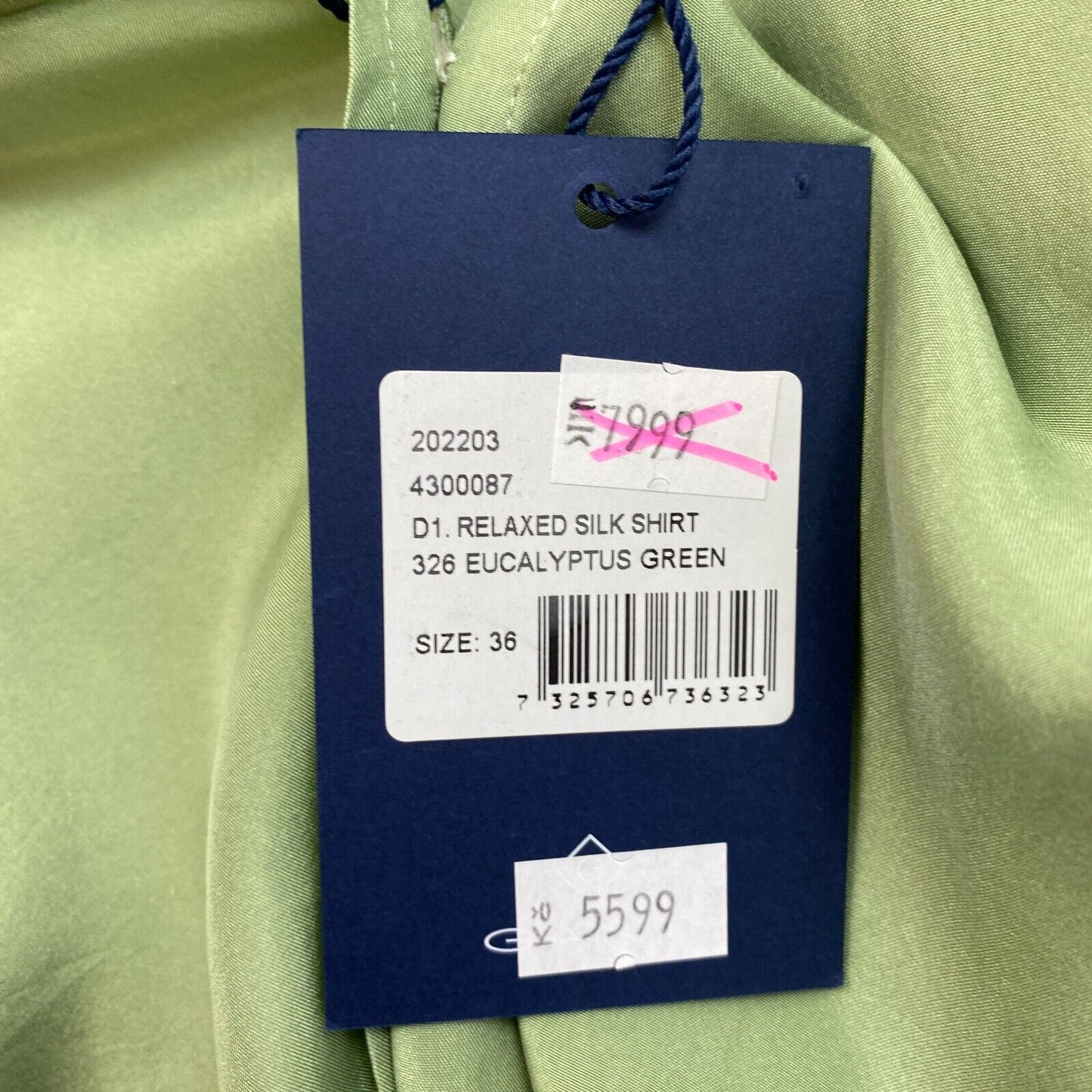 GANT Chemise décontractée verte 100% soie Taille EU 36 UK 8 US 6