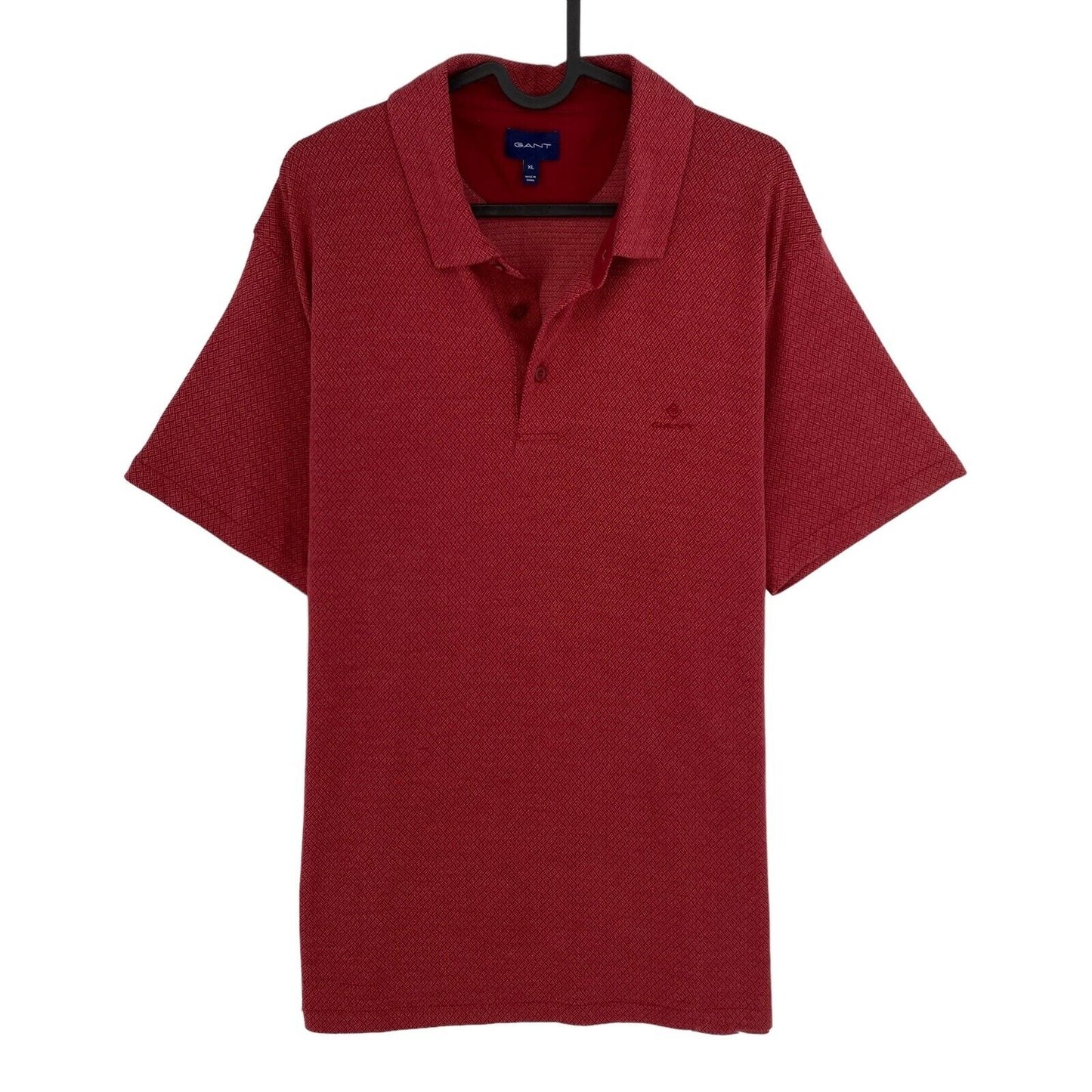 GANT Dark Red Jacquard Rugger Polo Shirt Size XL