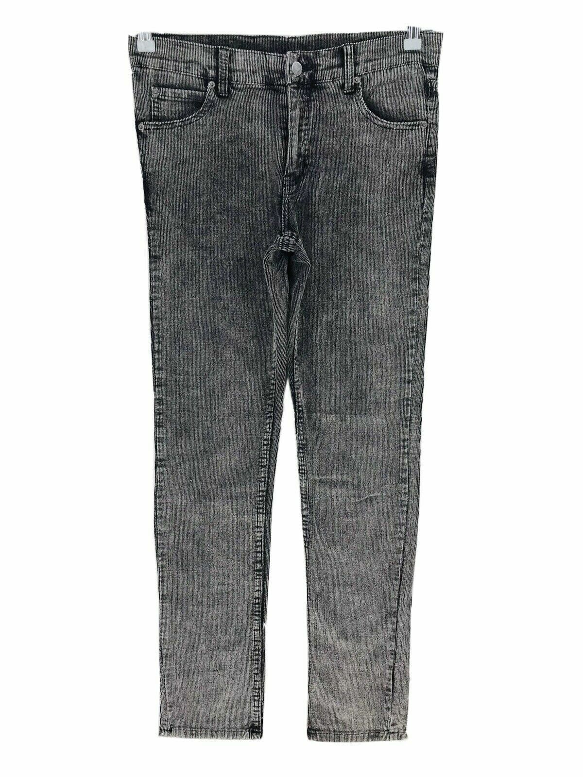 CHEAP MONDAY TIGHT CORD Women Grey Skinny Fit Corduroy Trousers W30 L32 L34