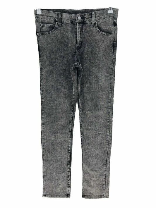 CHEAP MONDAY TIGHT CORD Pantalon gris coupe skinny en velours côtelé pour femme W30 L32 L34