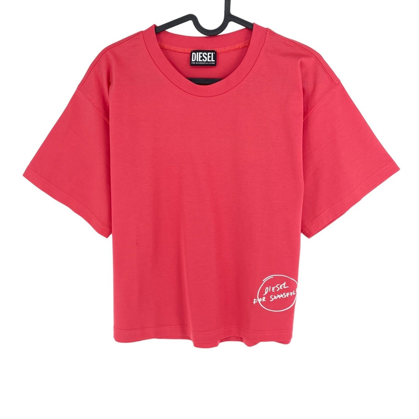 Diesel Pink BowBow Relaxed Crew Neck T Shirt Size L