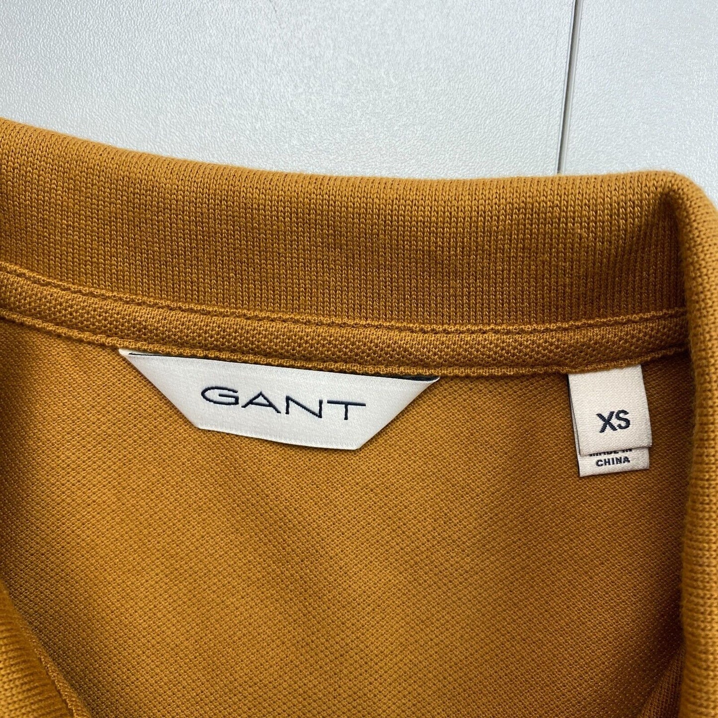 GANT Slim Shield Langarm-Polokleid aus Piqué, Hellbraun, Größe XS