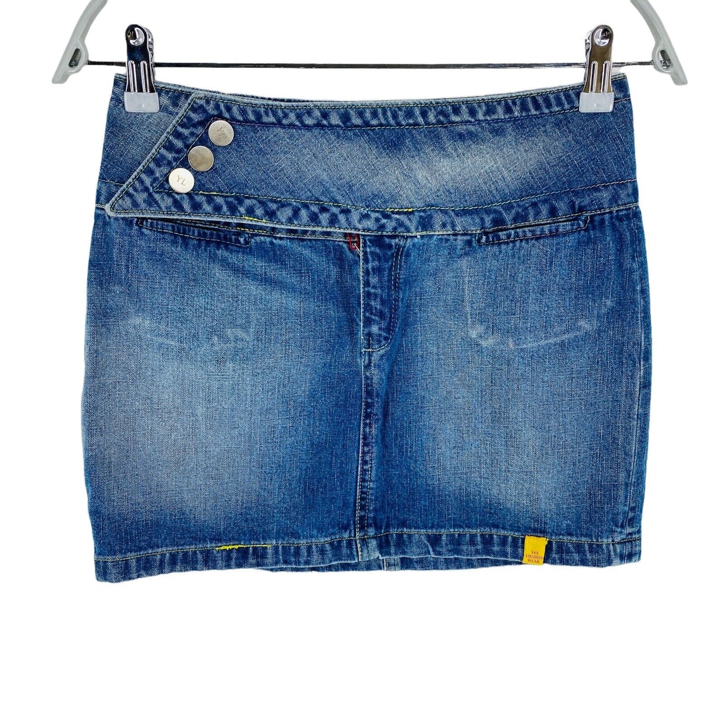 OUI LONDON Bleu 100% Coton Jupe droite en denim Taille EU 40 UK 12 US 10