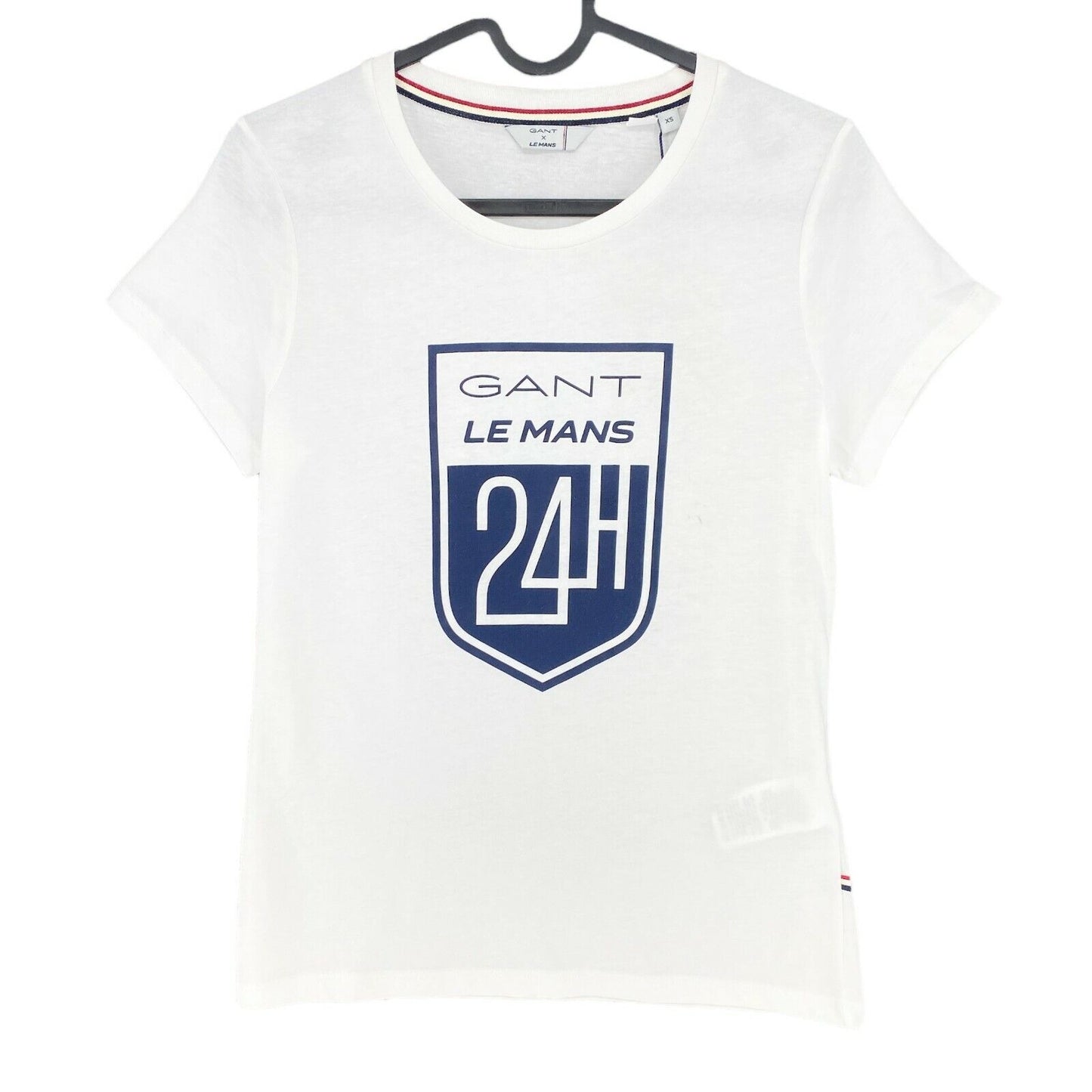 GANT x LE MANS White Graphic Crew Neck T Shirt Size XS