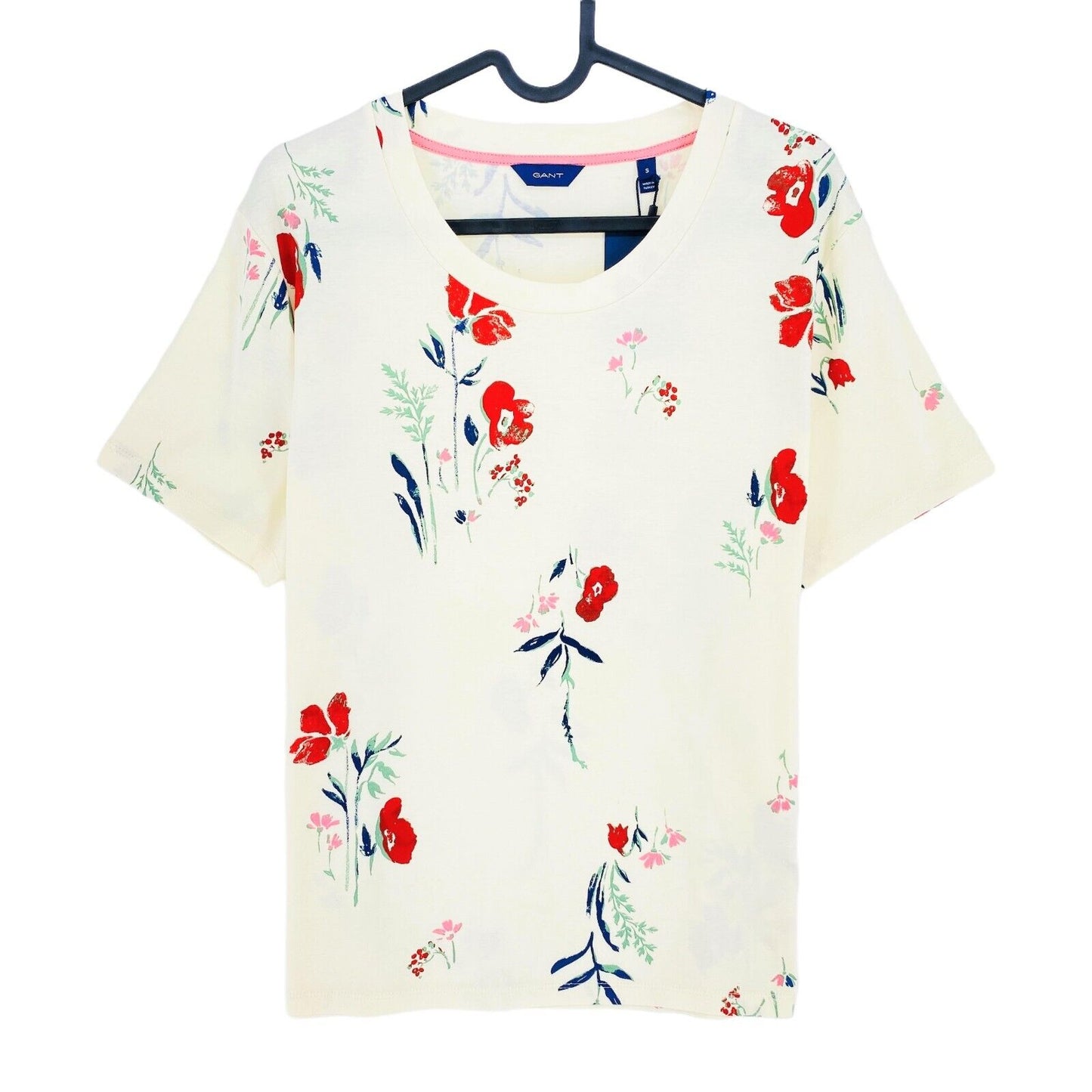 GANT Beige Meadow Print Rundhals T-Shirt Größe S