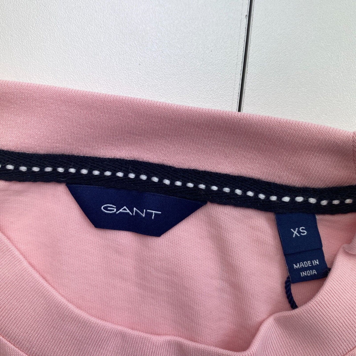 GANT Women Pink Tag Crew Neck T Shirt Size XS