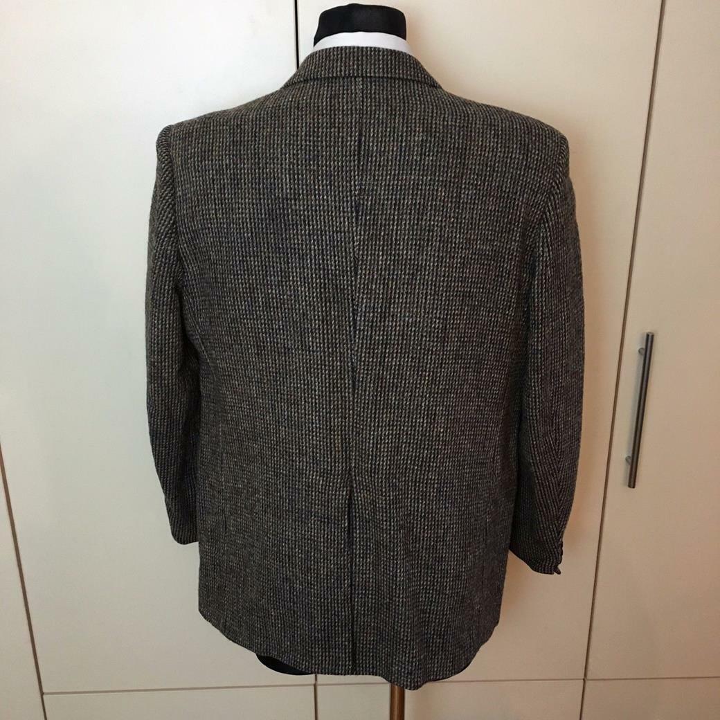 Harris Tweed 100% Wool Brown Jacket Blazer Size US/UK 42 EUR 52